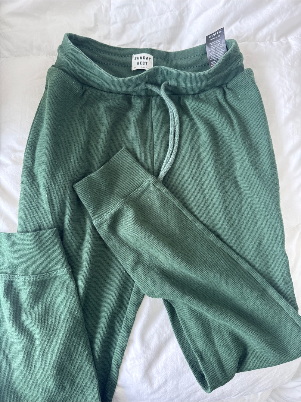 Aritzia Sunday Best Forest Green Thermal Joggers